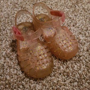 CAT AND JACK pink jelly shoes- sparkle